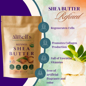 AliBell's 1lb pouch of refined shea butter for easy use.