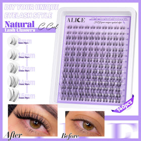 ALICE Cluster eyelash kit 140 lash clusters for versatile DIY styling.