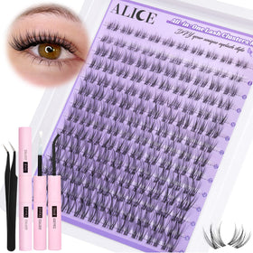 ALICE Cluster eyelash kit natural wispy 11-13mm lashes for everyday enhancement.