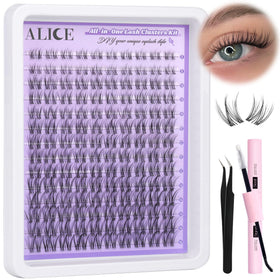 ALICE Cluster eyelash kit self-application at home with easy tools.