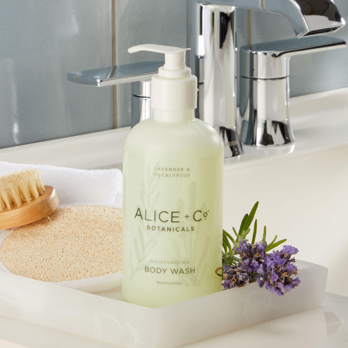 Alice + Co. lavender-eucalyptus scent close-up with uplifting aromatherapy vibes.