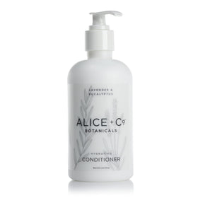 Alice + Co. lavender-eucalyptus conditioner bottle for hydrated, refreshed hair.