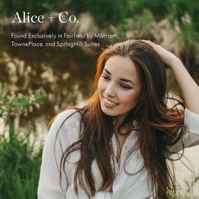Alice + Co hotel amenities packaging evokes spa like luxury