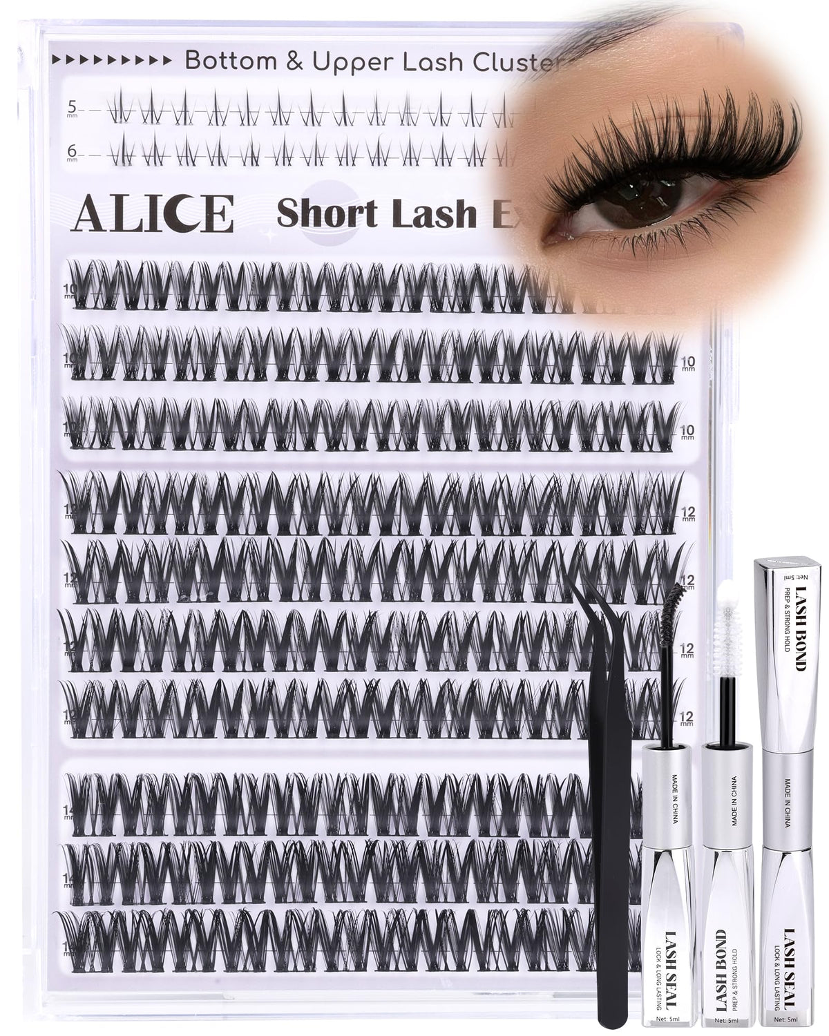 ALICE Complete eye look with clusters and bottom lashes for harmony