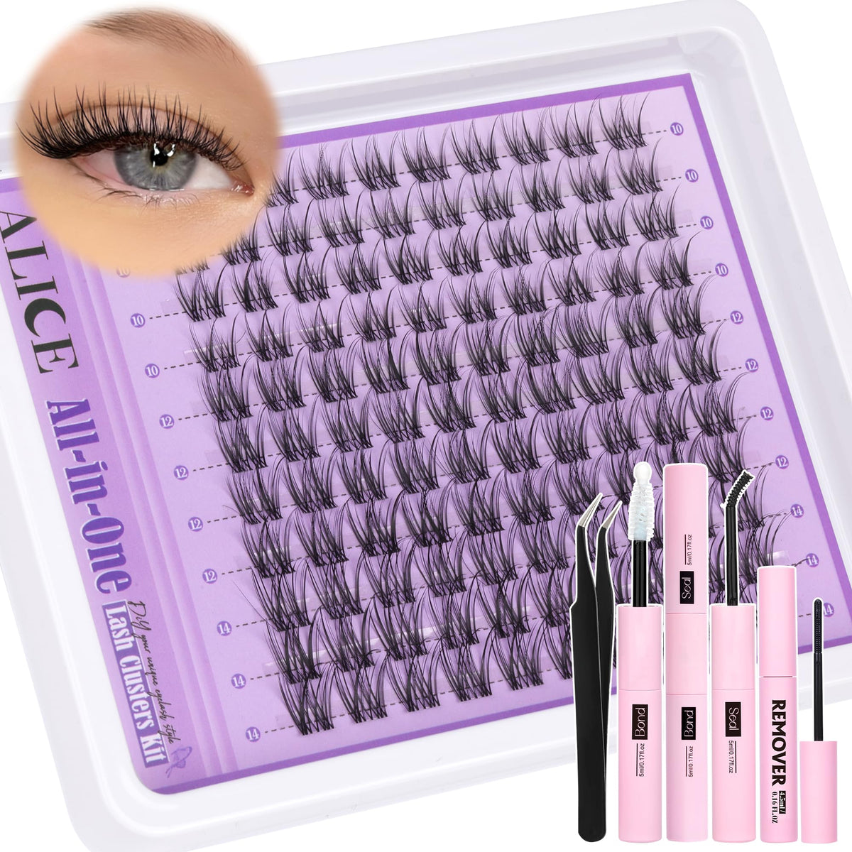 ALICE invisible-band lashes for comfortable all-day wear.