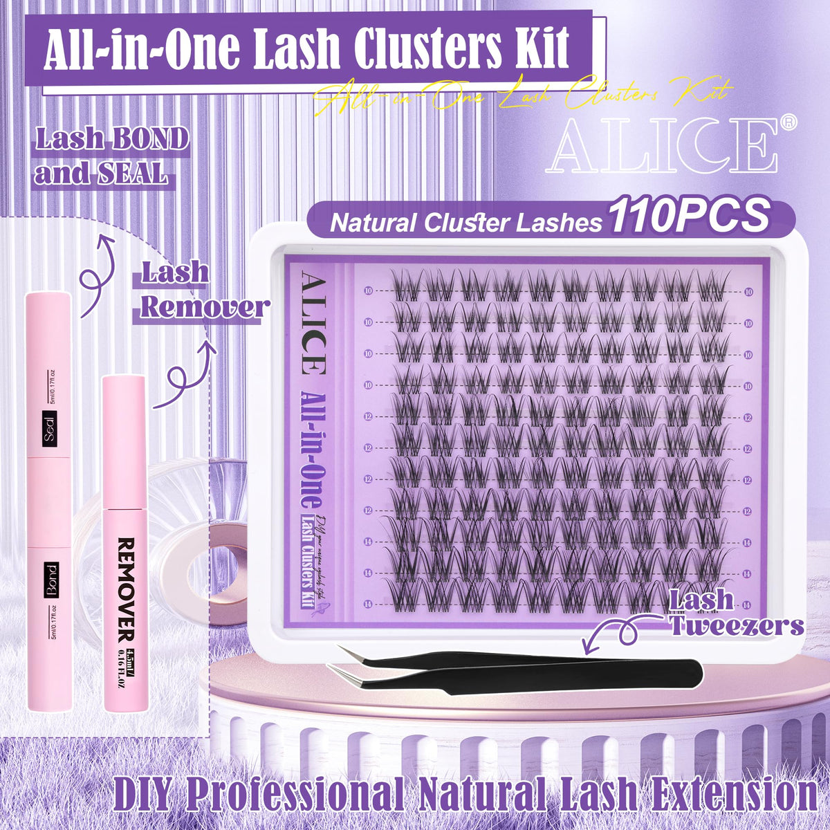 ALICE lash bond and seal for longer wear and easy cleanup.