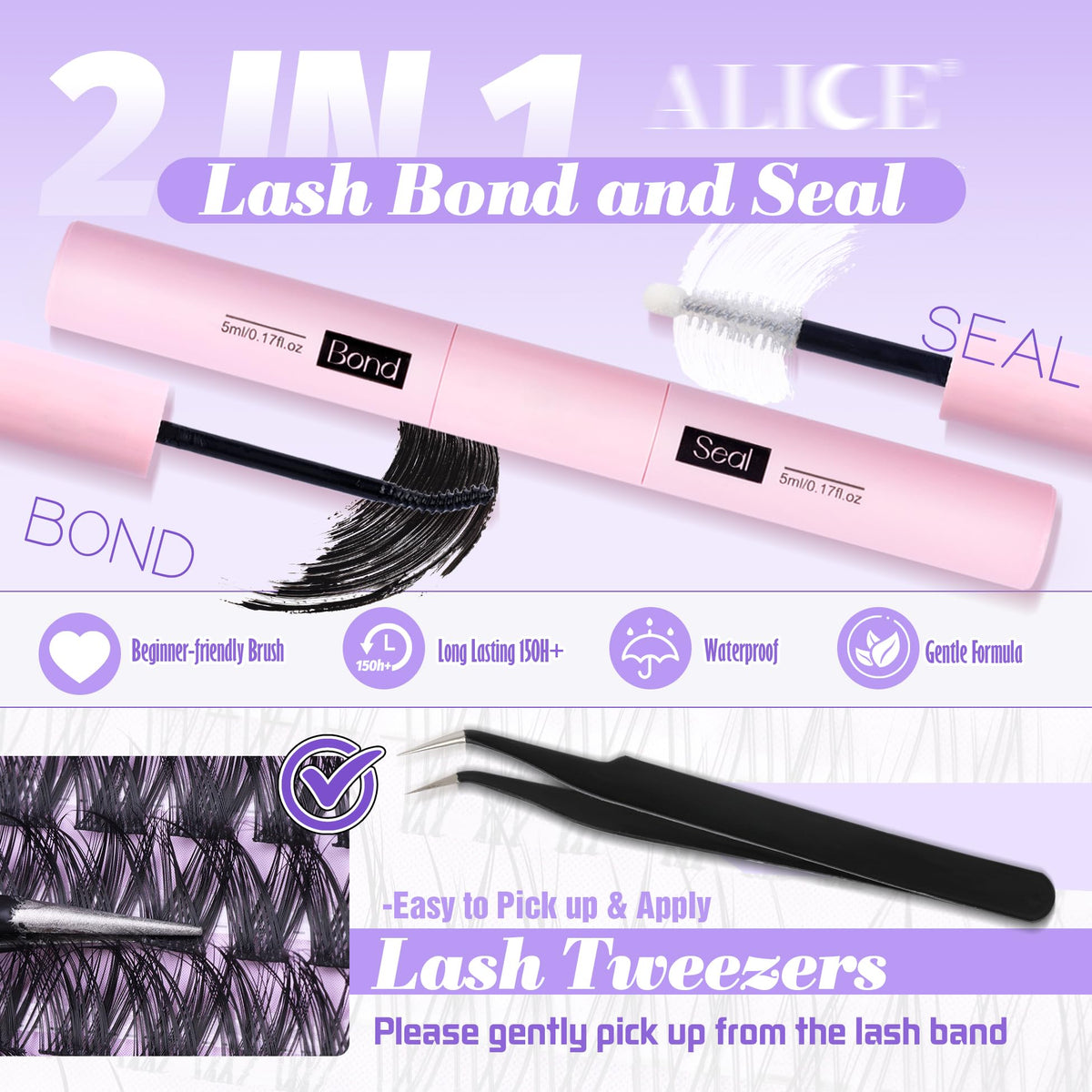 ALICE 4-7mm lash band mix blends naturally with lashes