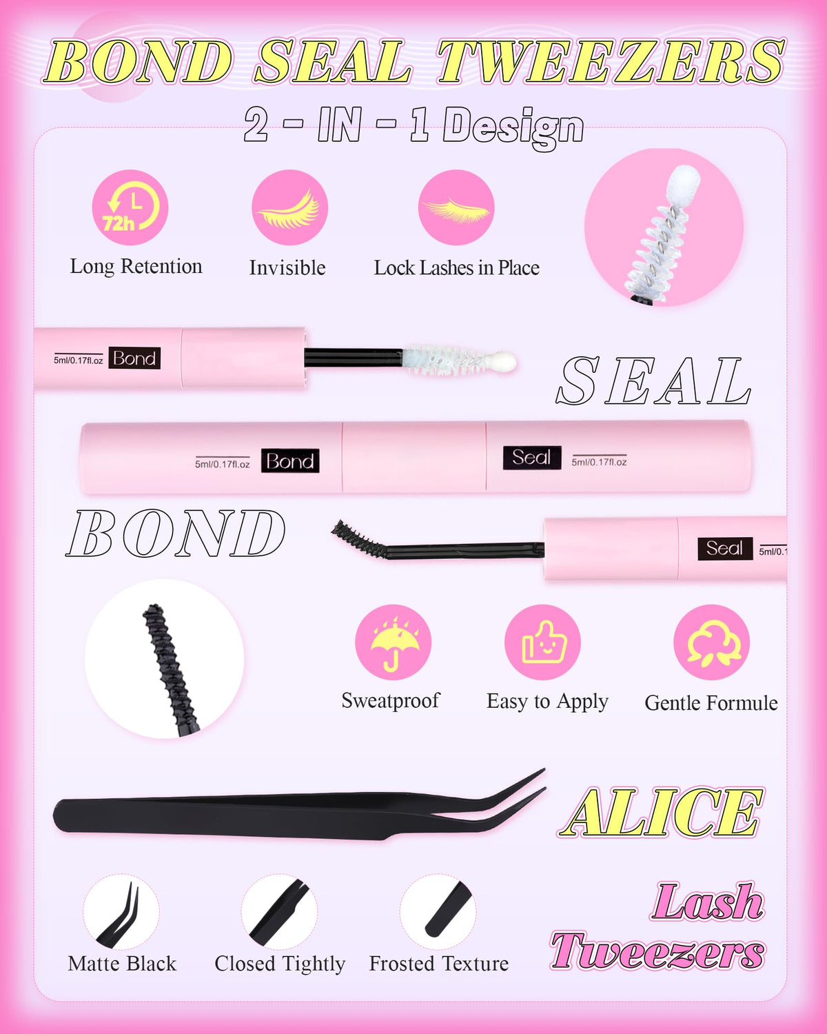 ALICE bond and seal glue supports lash longevity and protection