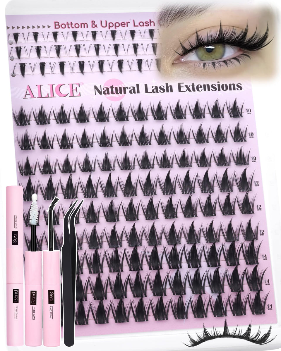 ALICE Manga Lash Clusters Kit with clear band for a natural, seamless look