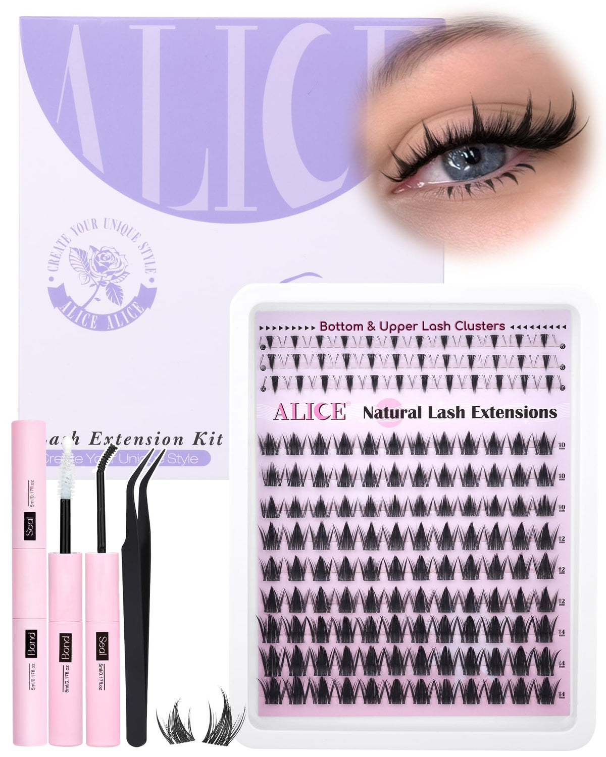 ALICE invisible band creates an undetectable line for natural looking lashes