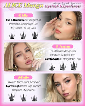ALICE upper lashes 5-14mm wispy tips for wide eyed effect