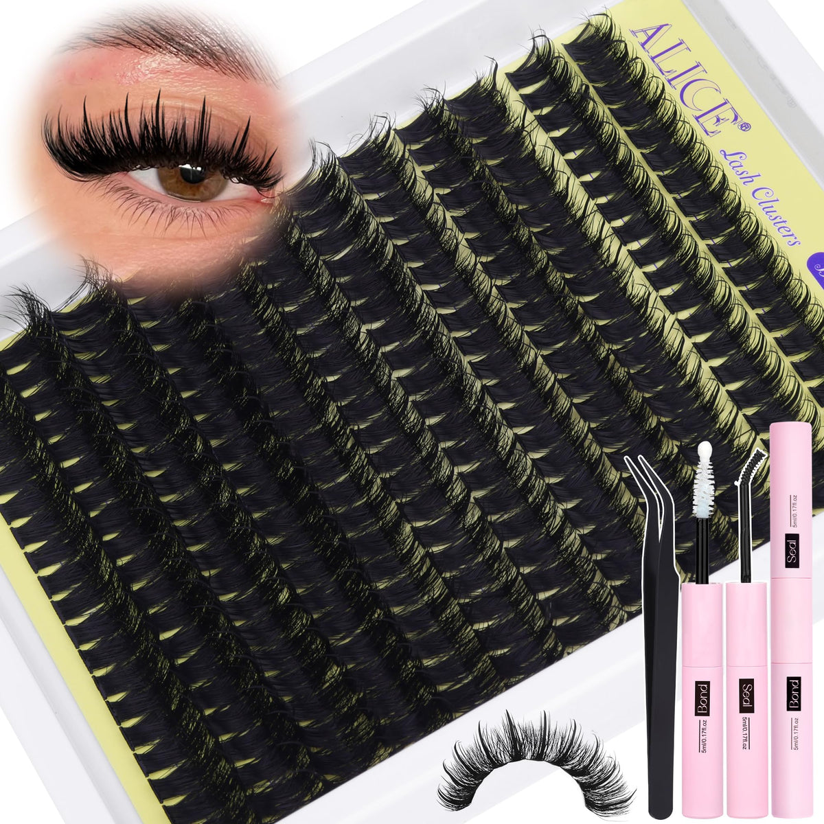 ALICE packaging contents show complete all-in-one lash kit