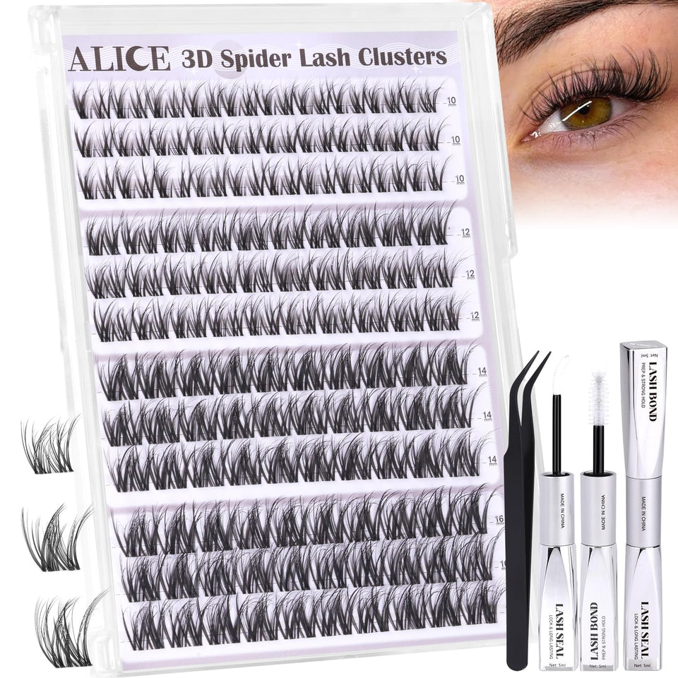 ALICE Spider Lash Clusters Kit 10-16mm lashes for at-home salon-style wispy volume