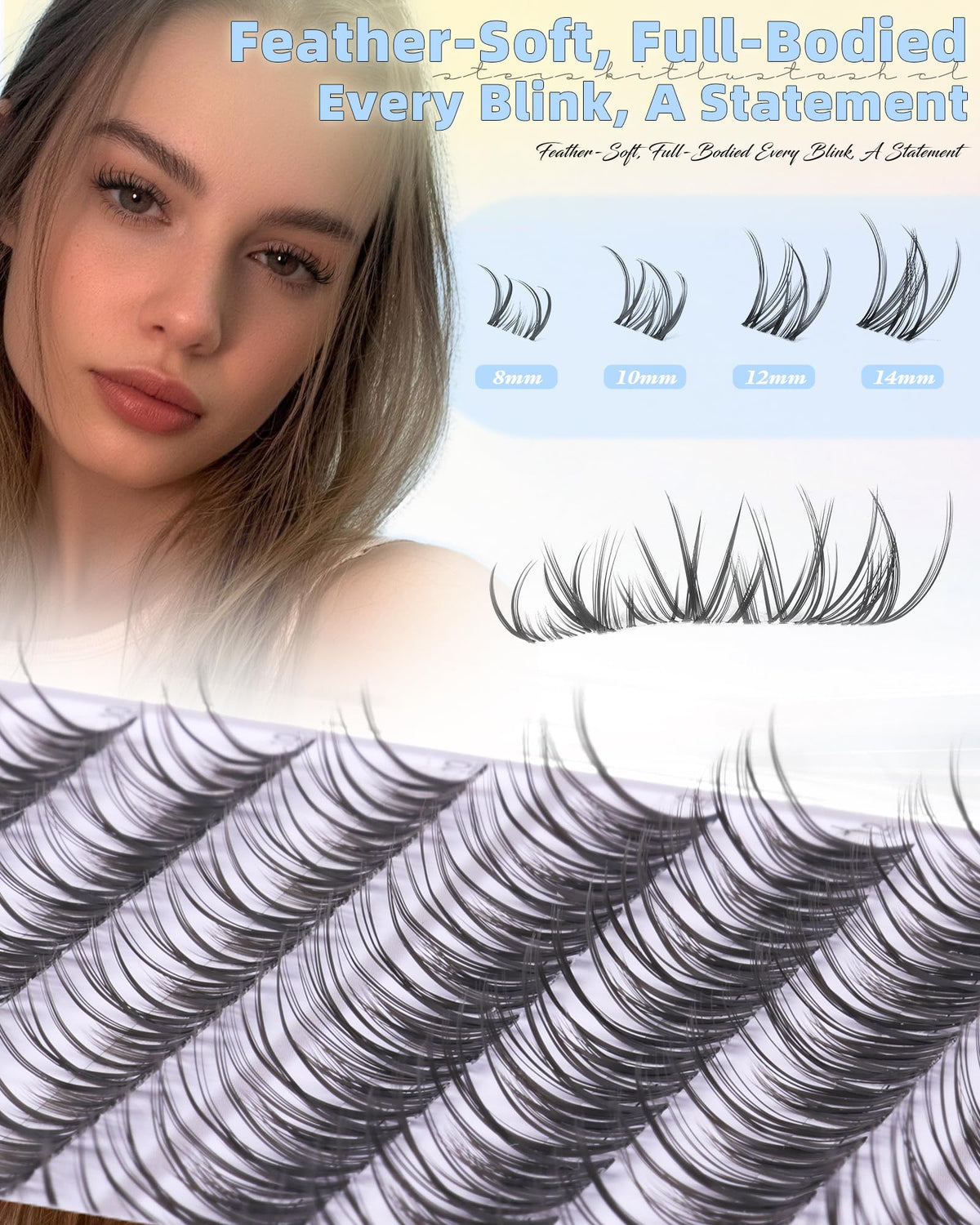 ALICE Spider Lash Clusters Kit rows 8-14mm for customizable length range.