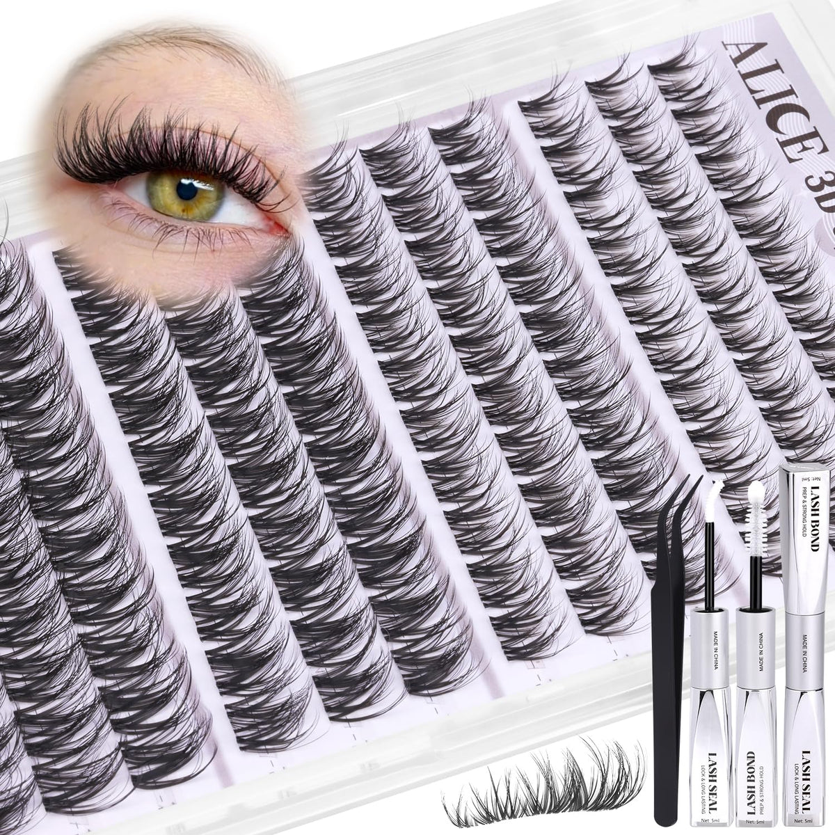 ALICE White Bond for precise lash placement and clear drying process