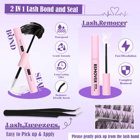 ALICE Wispy Lash Clusters Kit lash remover for safe removal.