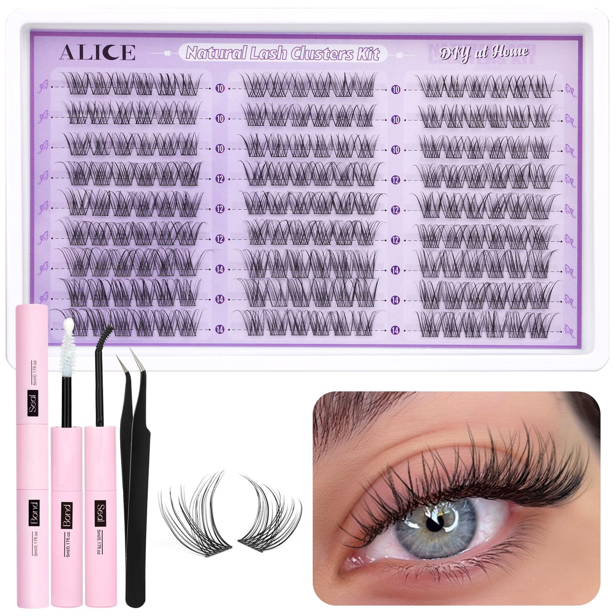 ALICE Wispy Lash Clusters Kit packaging shown for convenient at-home DIY lash styling.