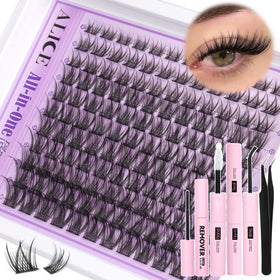 ALICE Wispy Lash Clusters Kit packaging, complete DIY set for salon-like results.