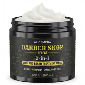 Alicemera Deep Conditioner bottle pouring, smoothing beard and hair for easier manageability