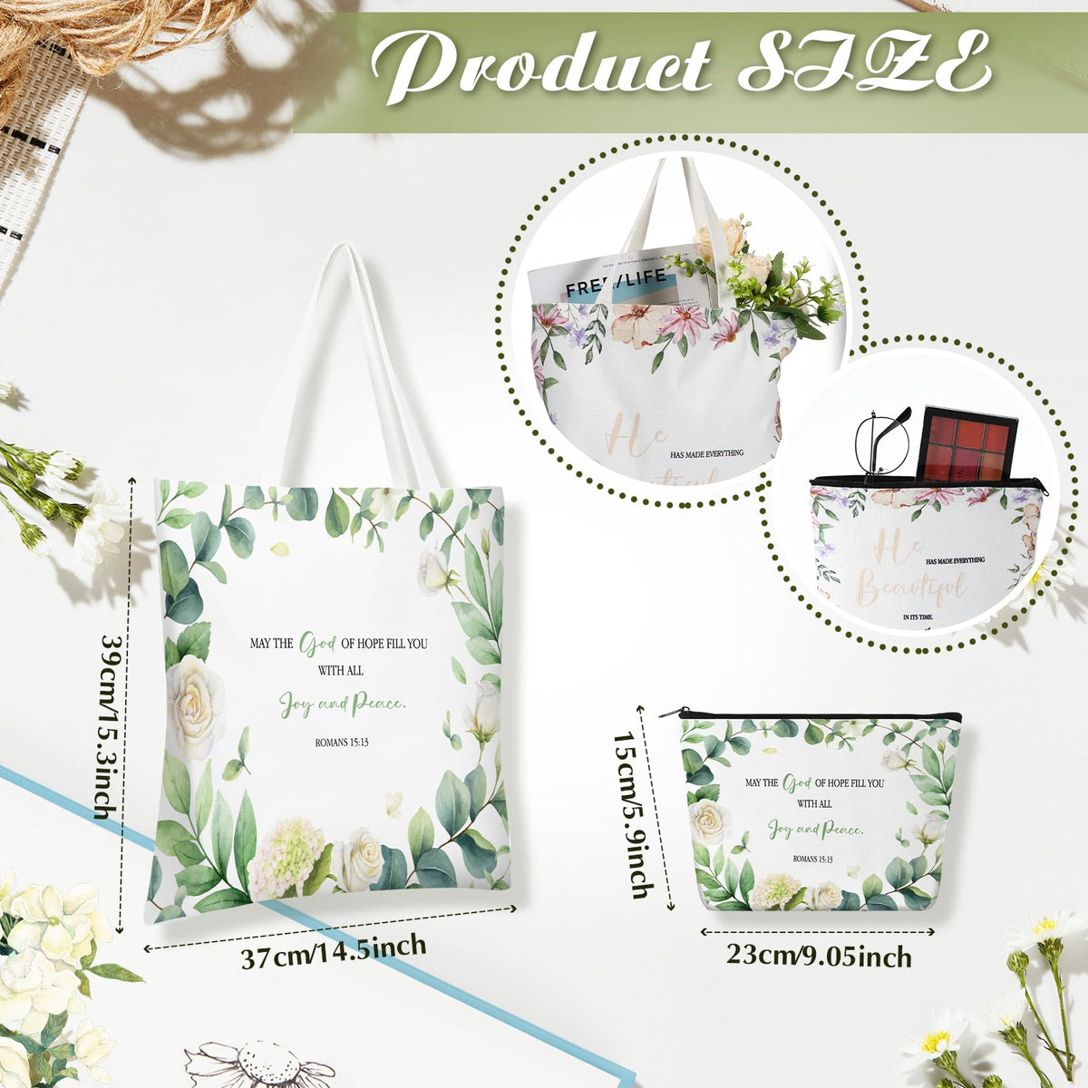 Aliceset inspirational makeup bags white, compact yet organized for cosmetics on the go.