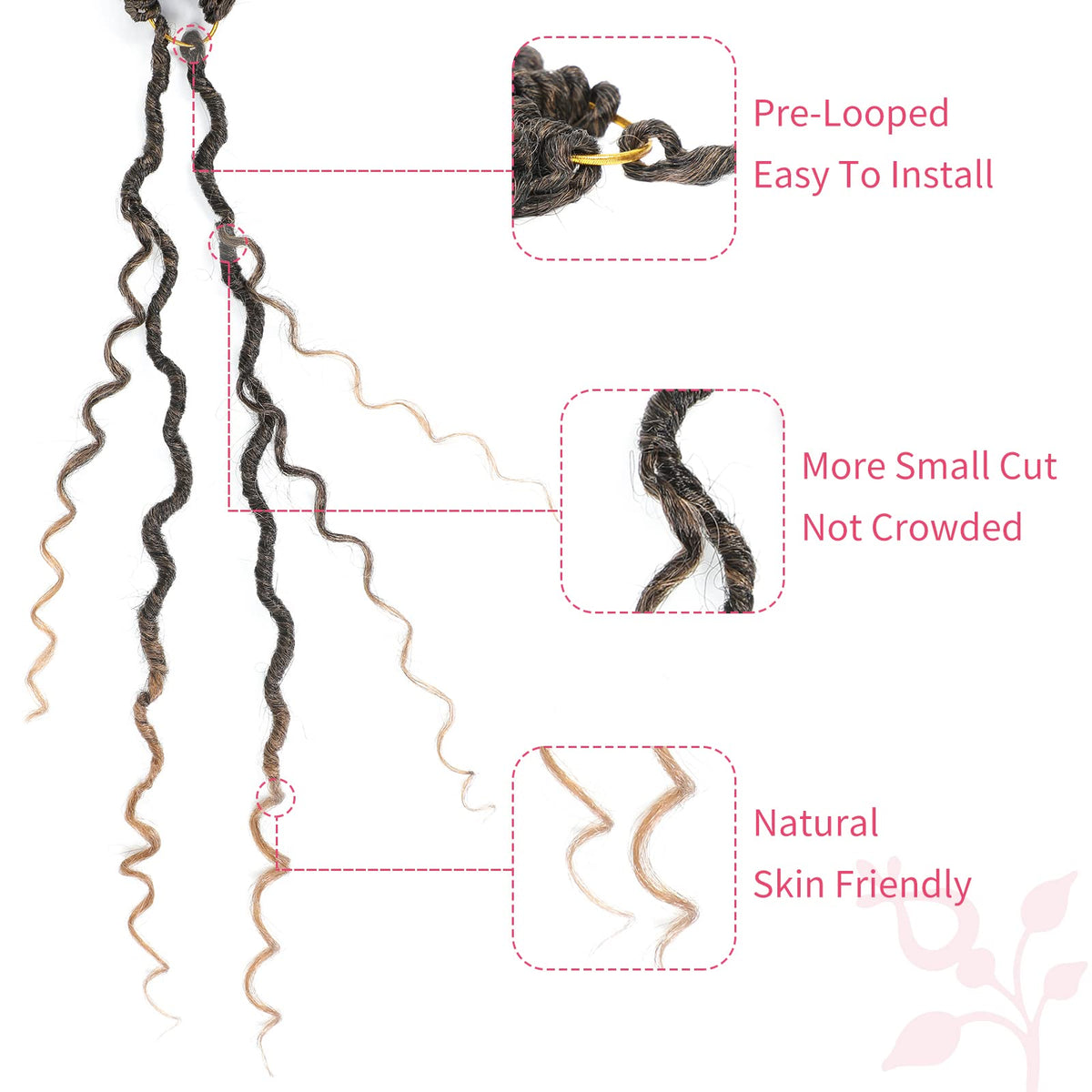 Alicoco Goddess Locs 14in includes crochet needle and rings kit.