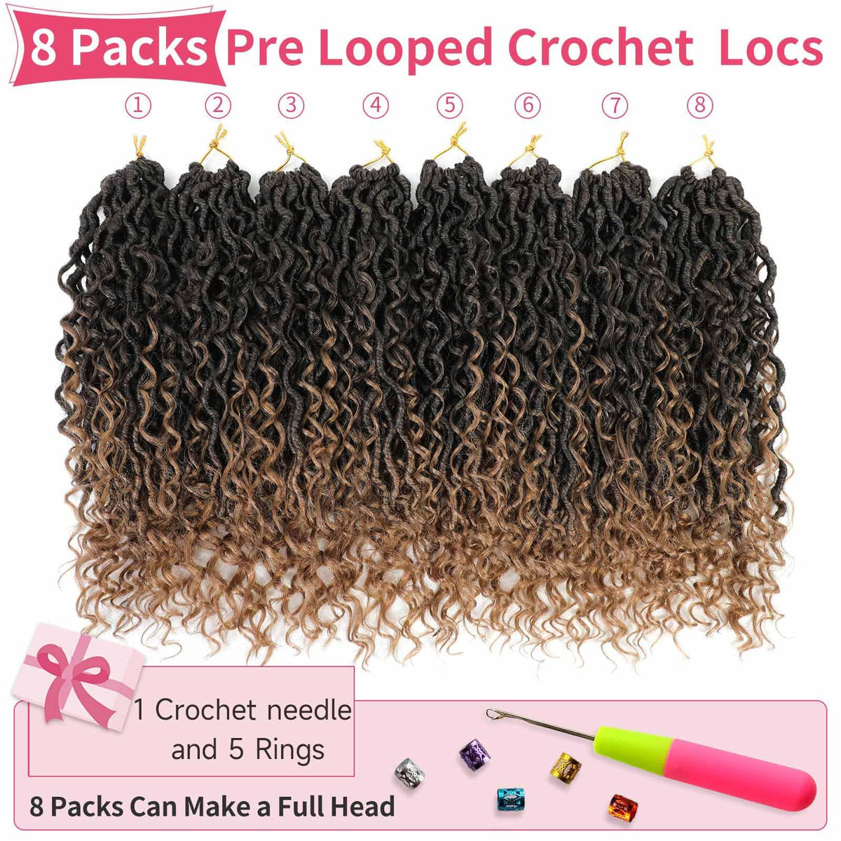 Alicoco Goddess Locs 14in curly ends detail for boho vibe.