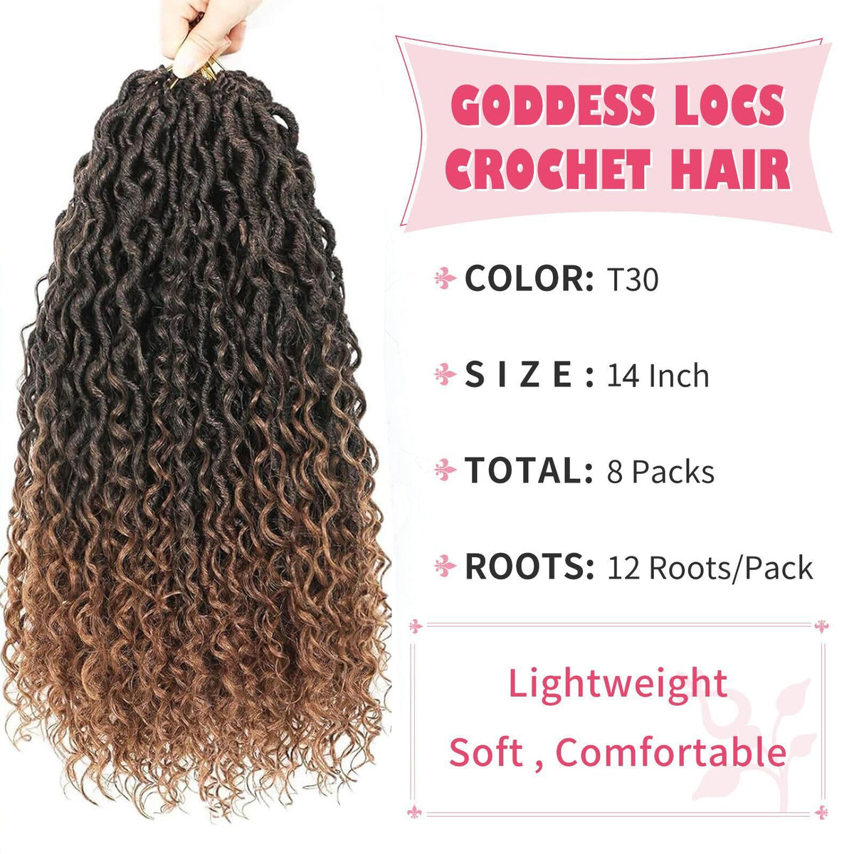Alicoco Goddess Locs 14in: close-up of pre-looped strands for speed.