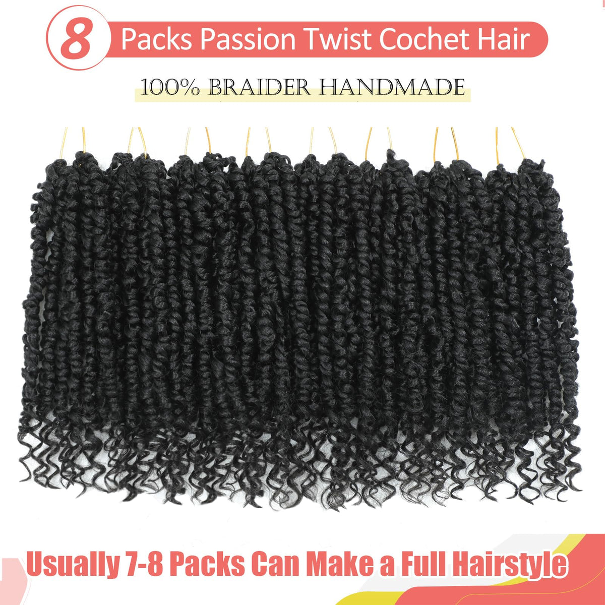Alicoco Passion Twist pre-looped design enables easy at-home crochet installation.