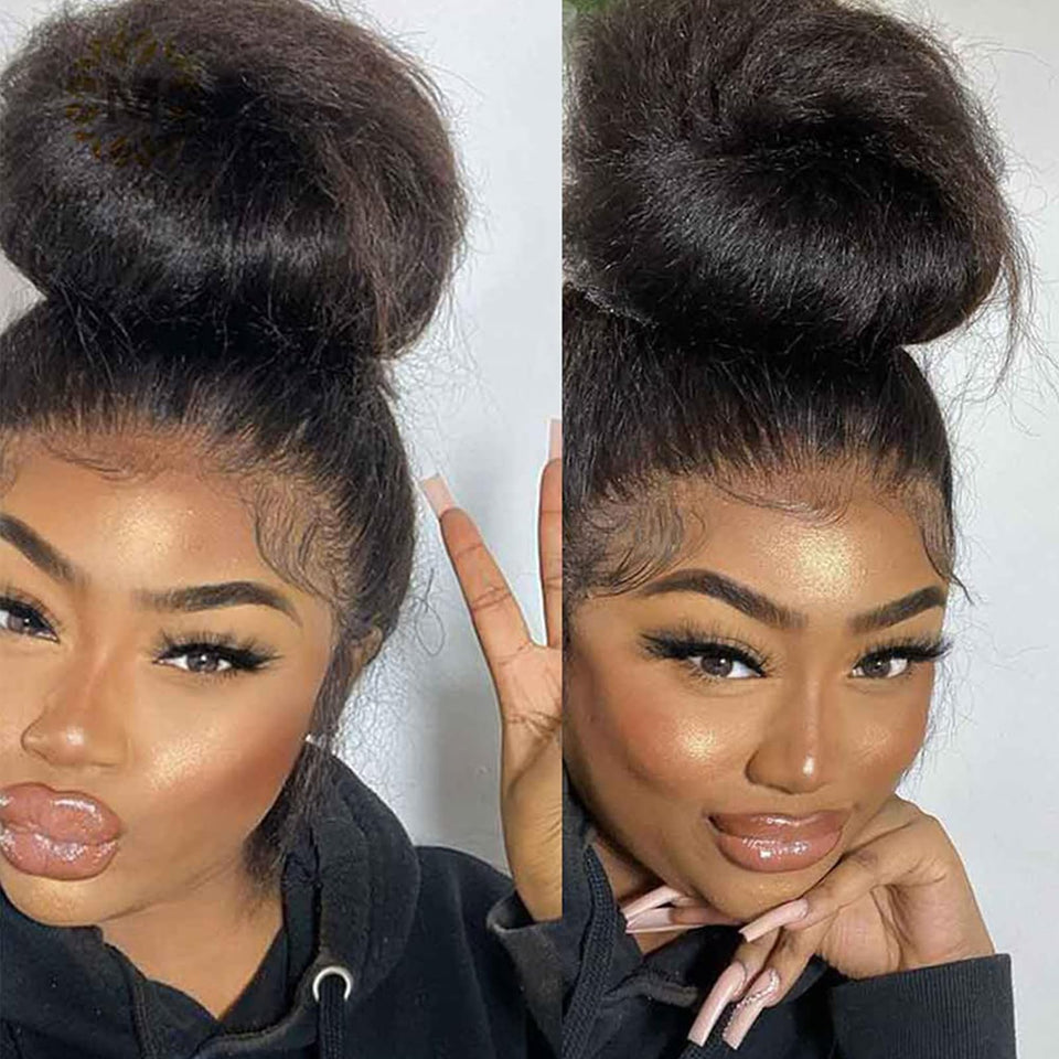 Alidiamond 360 lace front wig with kinky-straight texture for natural daily wear.