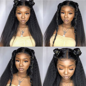 Alidiamond wig styled in high ponytail showcasing versatility.