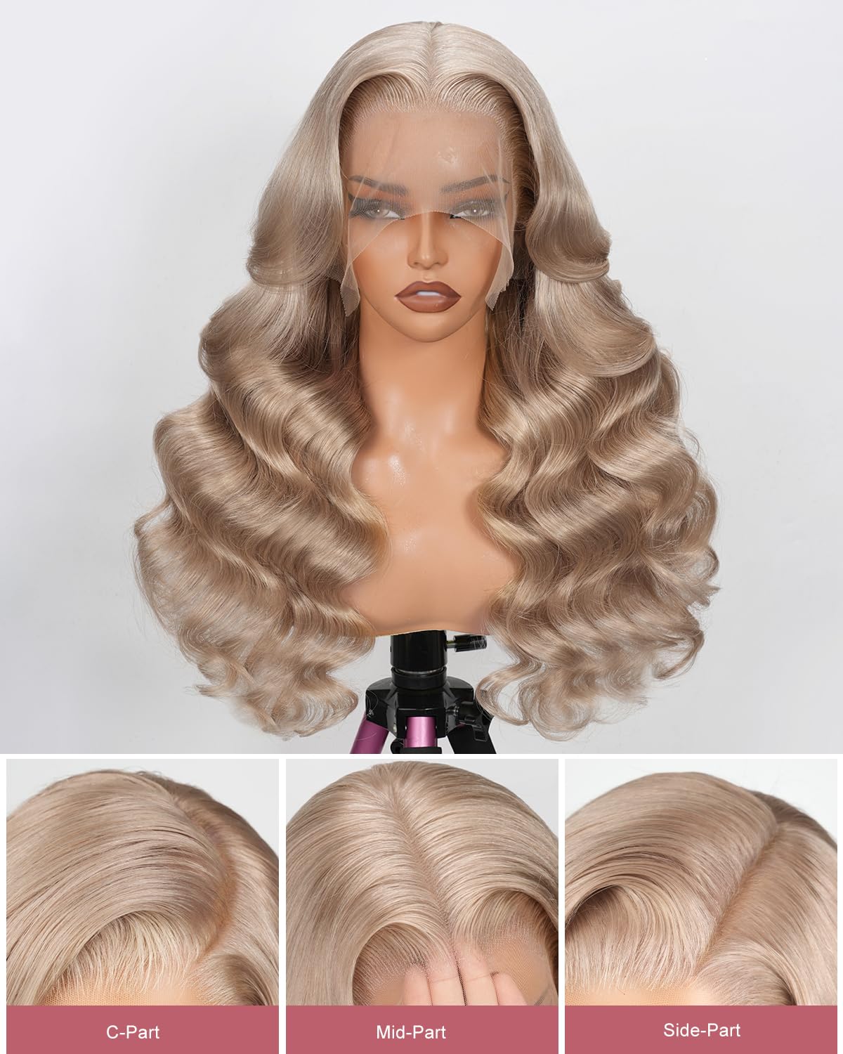 ALIDIDI MINI KNOTS ash blonde wig 26 inch lace-front for long, glamorous waves