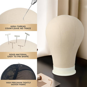 AliLeader pin-friendly wig head designed for quick securing of wigs.