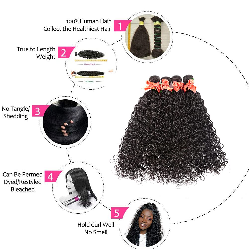Alimog Brazilian Water Wave four-bundle set for virgin, healthy appearance