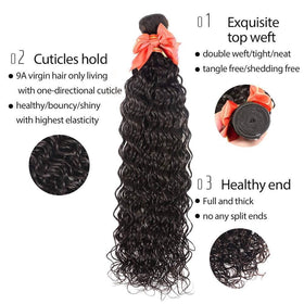 Alimog virgin Brazilian water wave hair — ready to bleach or dye for custom shade.