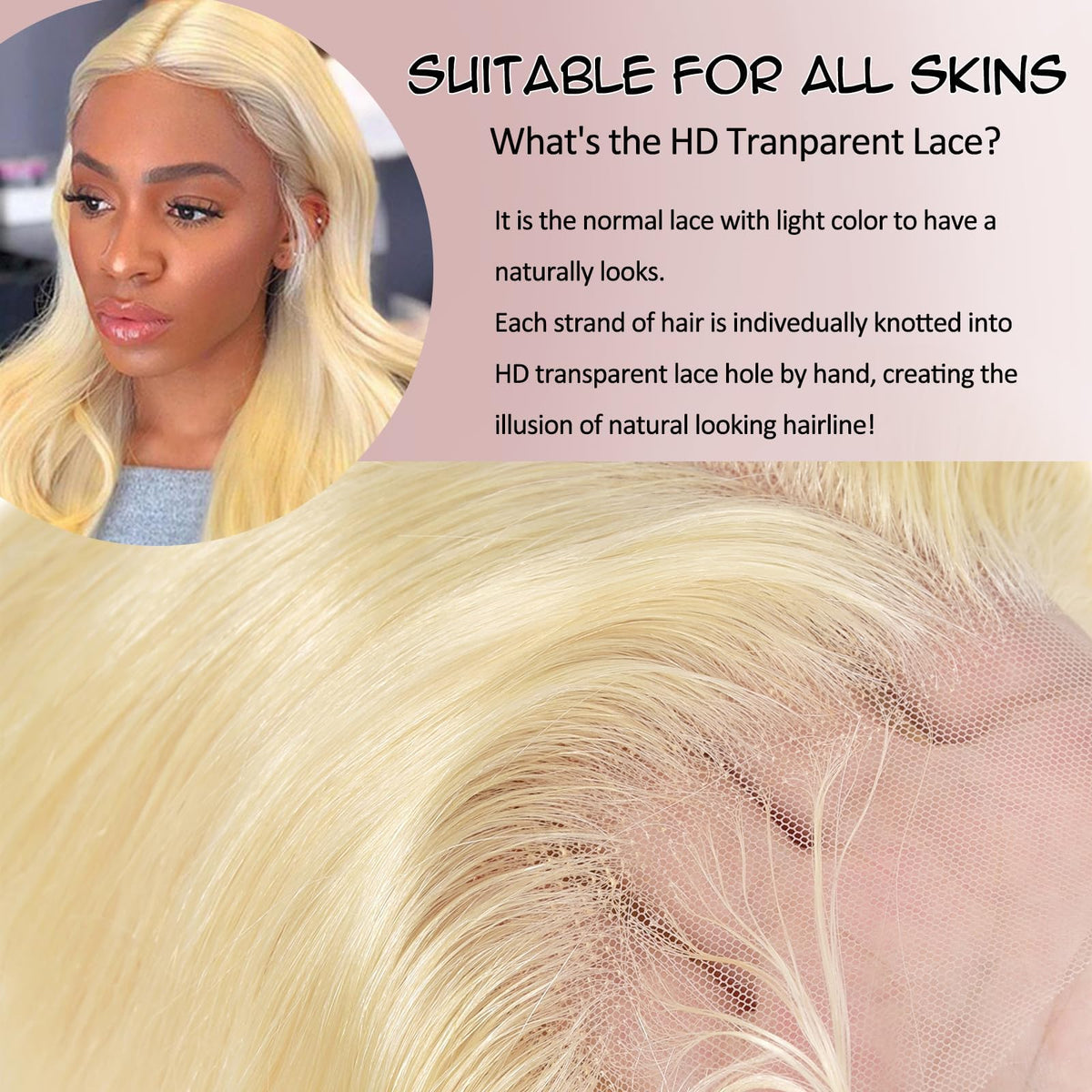 Alimubi Hair 200% density lace front wig for full, natural look