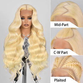Alimubi Hair 613 blonde wig close-up showing soft virgin hair for styling