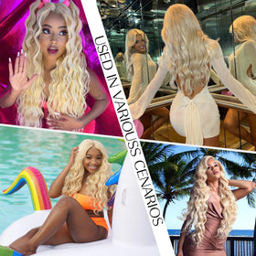 Alimubi Hair lace front wig with three combs and adjustable straps for secure fit