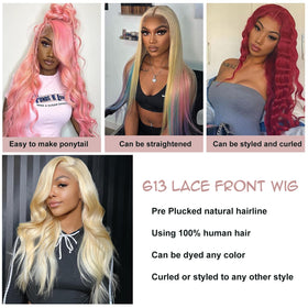 Alimubi Hair virgin Brazilian blonde wig 12A ready for color and styling