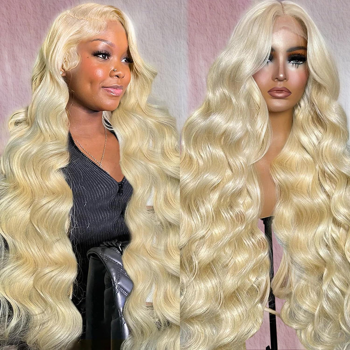 Alipeacock 613 lace front wig with natural parting and full body wave for daily wear.