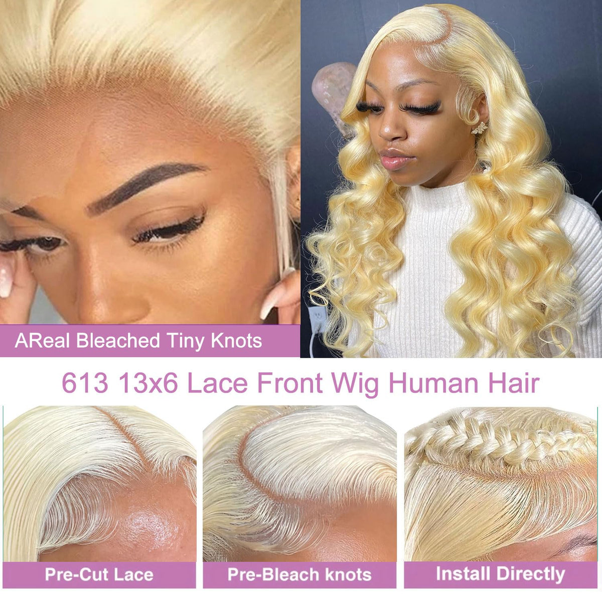 Alipeacock 613 lace front wig side part demonstrates versatile styling
