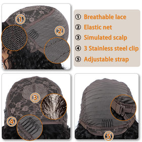 ALISFEEL 150% density black wig for a fuller, natural look.