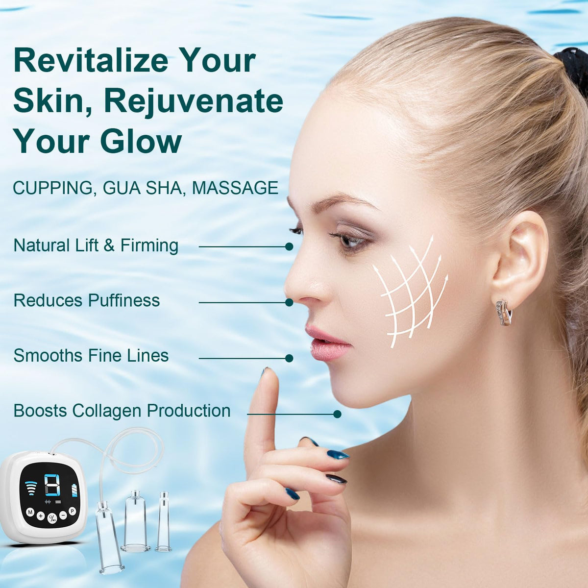 Alitake six suction cups in three sizes designed for different facial areas