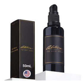 Alitura Gold Serum bottle with pump for easy, hydrating application.