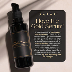 Evening routine with Alitura Gold Serum and moisturizer for hydration.