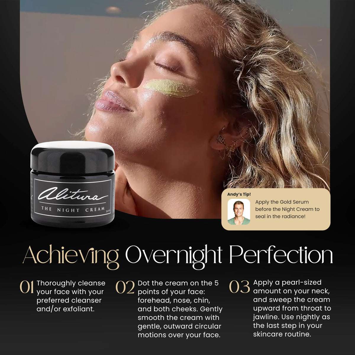 Alitura Hyaluronic Night Cream ingredients; clean, GMO-free botanical blend