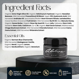 Alitura Hyaluronic Night Cream texture swatch; smooth, creamy formula nourishes skin
