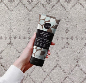All Good Body Lotion Coconut tube label highlighting sustainability.