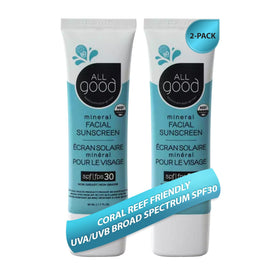 All Good facial mineral sunscreen lotion bottle front with SPF 30 for daily protection