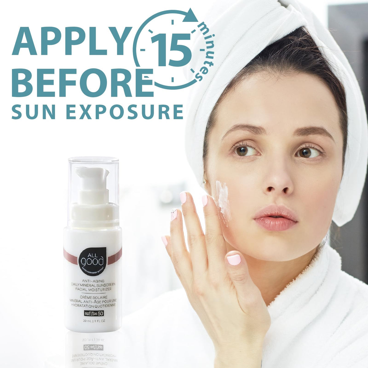 All Good non-nano zinc oxide formula bottle illustrating barrier support for skin.