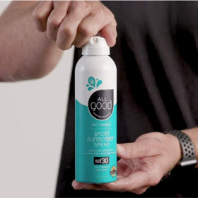 All Good Sport Sunscreen in action during hiking and other outdoor activities.